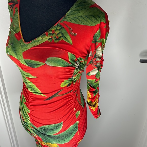 Vintage Royal Palm Print Dress Size M - Picture 5 of 5